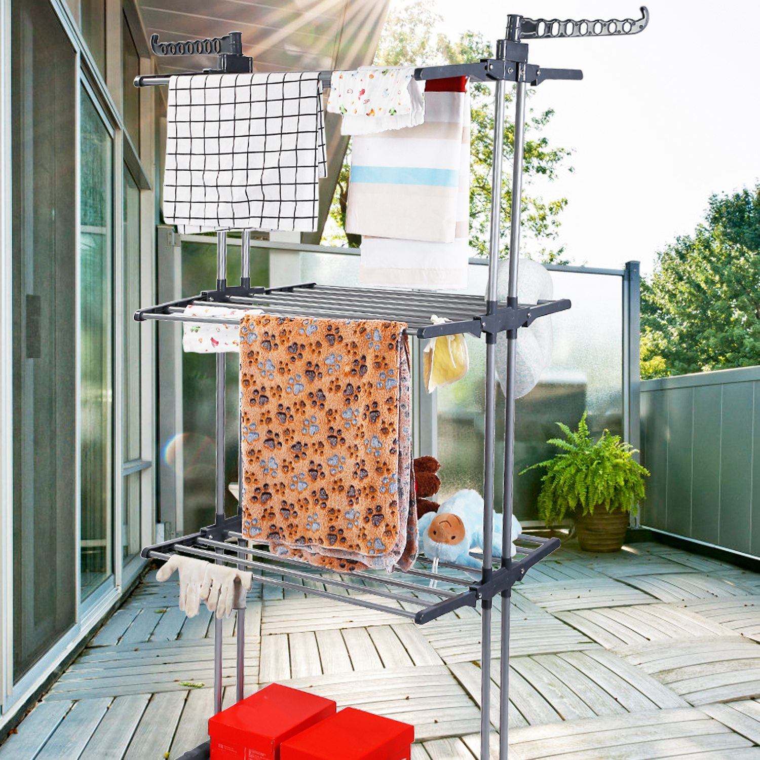 Outdoor clothes discount dryer with base