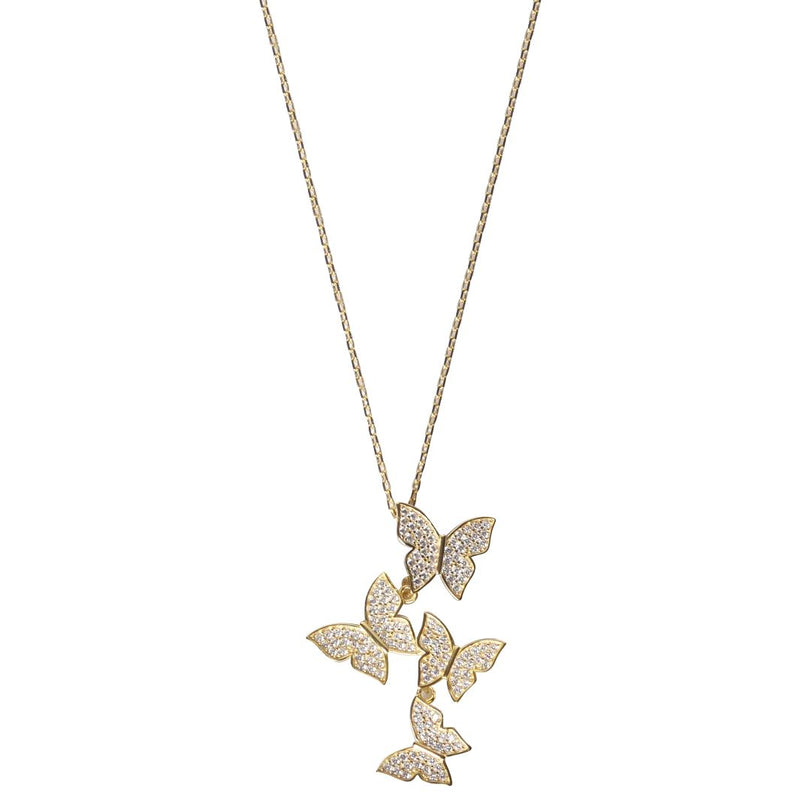 Cluster Hanging Butterflies Necklace - Assorted Colors Jewelry Gold - DailySale