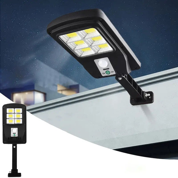 COB Solar Street Lights Remote Control Motion Sensor Security Wall Light with 3 Modes Outdoor Lighting - DailySale