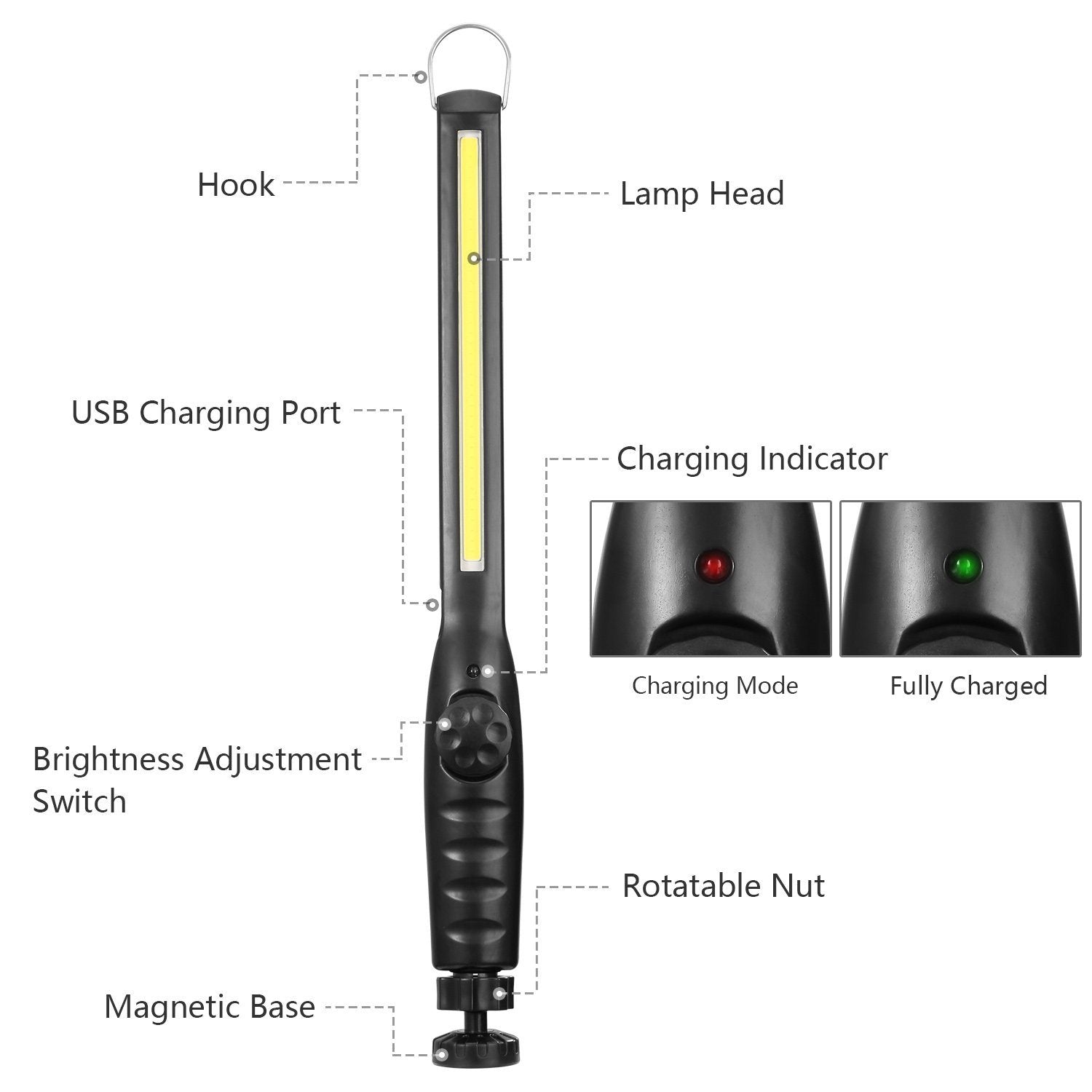 COB Work Light IPX4 Handheld Emergency LED Lamp Outdoor Lighting - DailySale