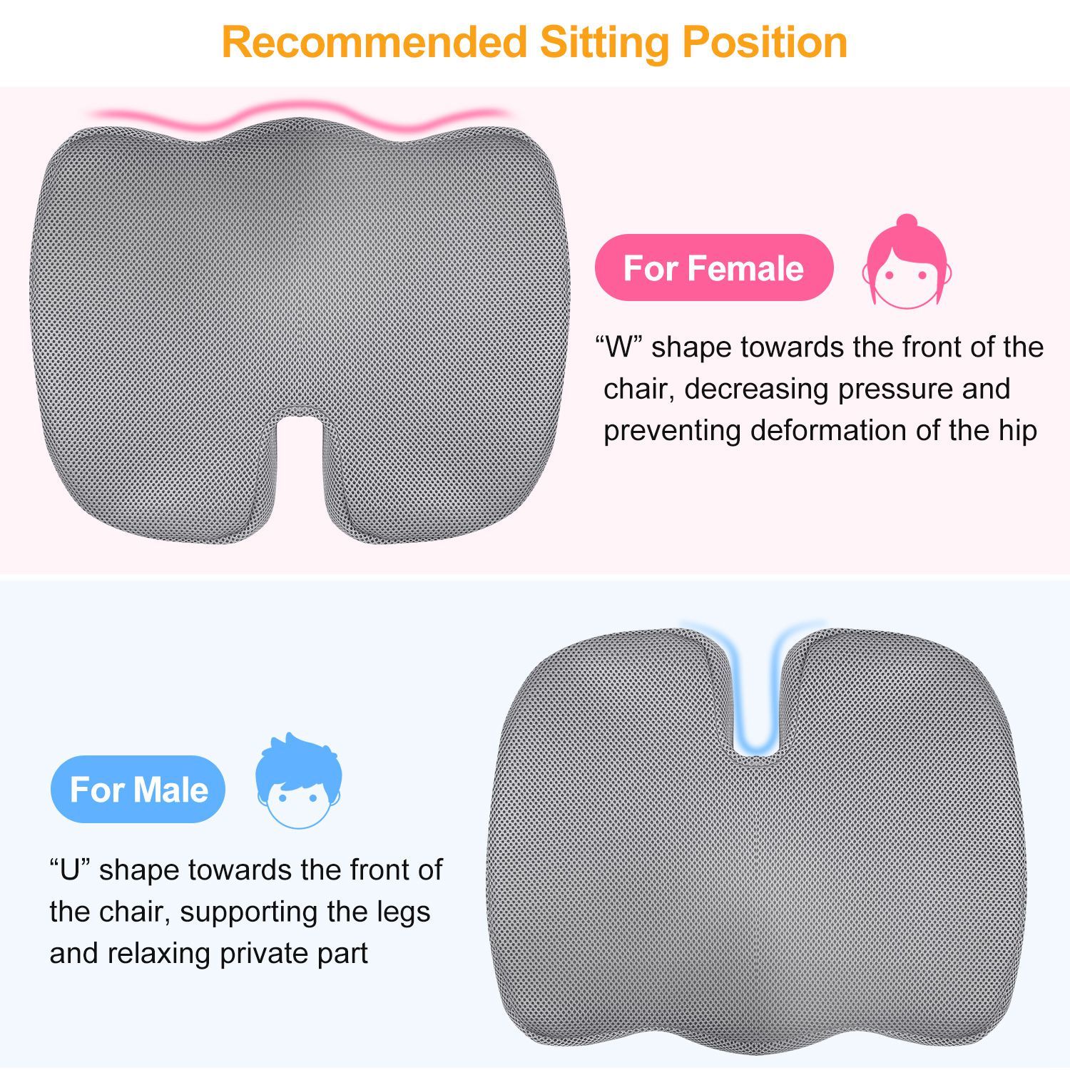 Coccyx Orthopedic Memory Foam Seat Cushion Wellness - DailySale