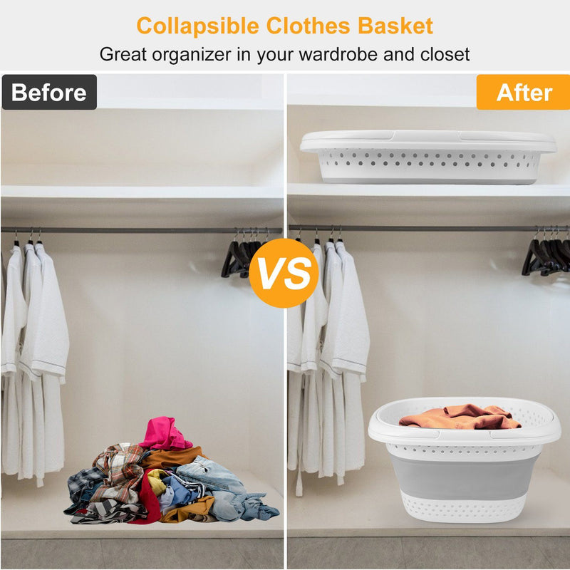 Collapsible Laundry Basket with Comfort Handle Closet & Storage - DailySale
