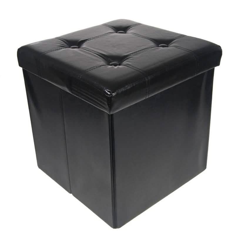 Collapsible Storage Ottoman & Foot Rest Furniture & Decor Black - DailySale