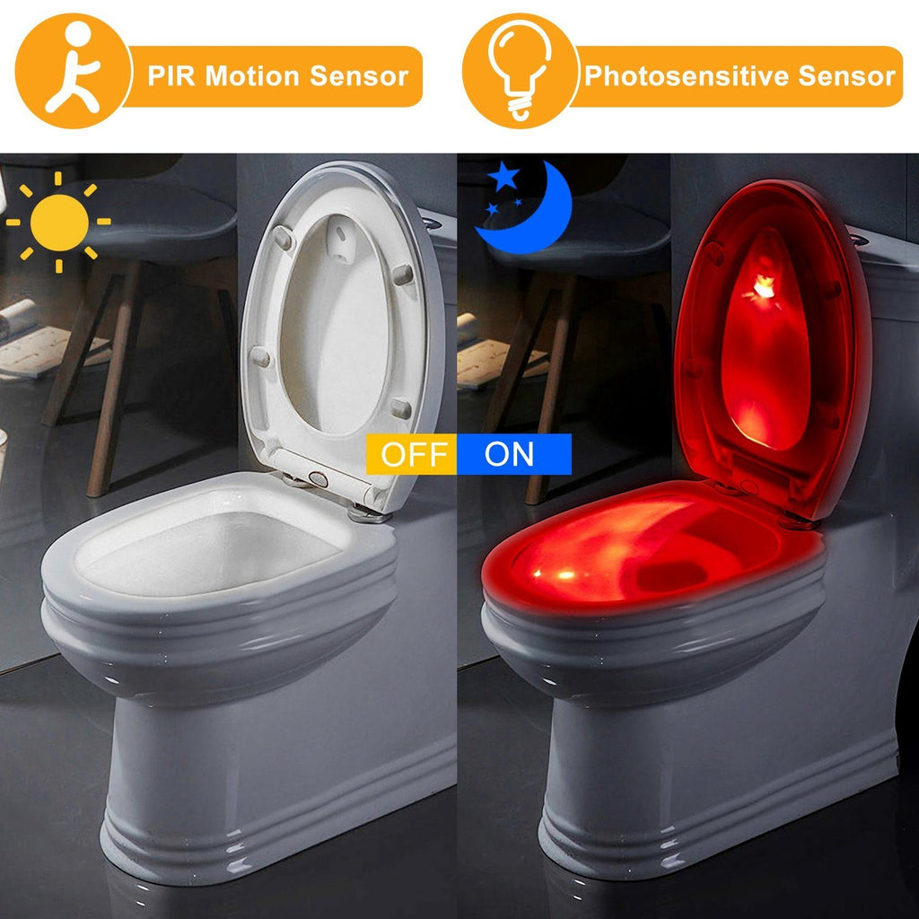 DailySale Smart PIR Motion Sensor Toilet Seat Night Light