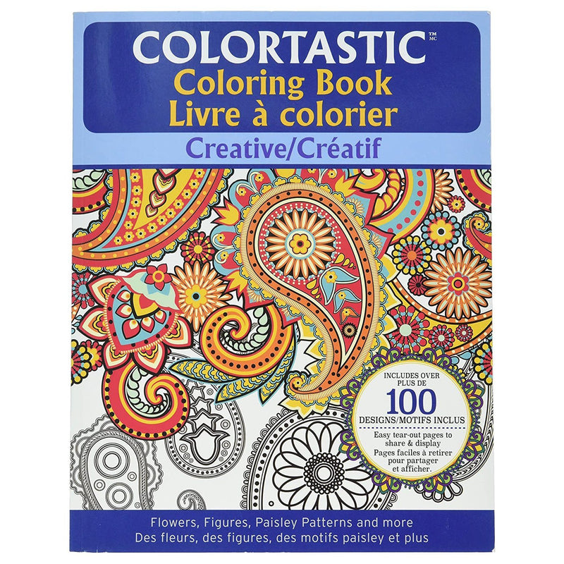 Colortastic Coloring Book for Grown Ups and Adults Toys & Hobbies Flowers, Figures, Paisley, etc. - DailySale