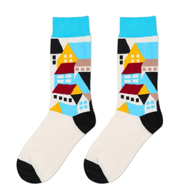 Combed Cotton Funky Casual Knee Socks - Assorted Styles Men's Apparel Swiss - DailySale