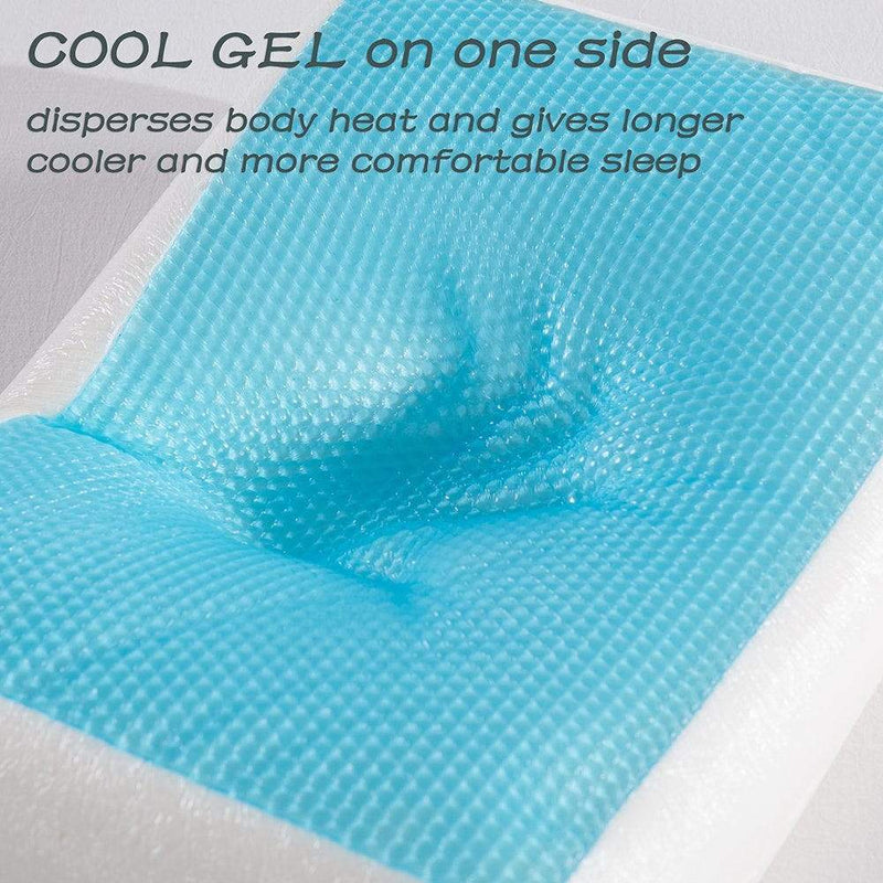 Comfort and Relax Reversible Memory Foam Gel Pillow - King Linen & Bedding - DailySale