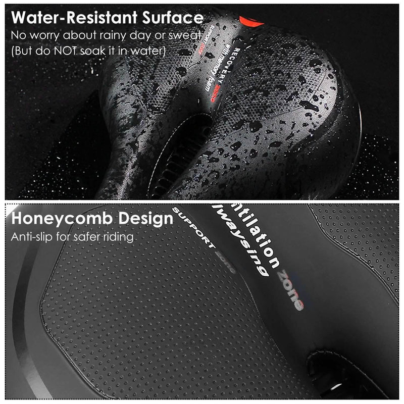 Comfortable Bike Seat Water Resistant MTB Bicycle Padded Saddle Sports & Outdoors - DailySale