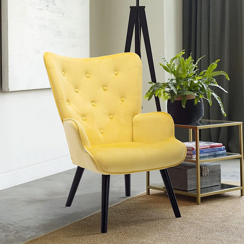 Comfy Lounge Chair with High Back Design Furniture & Decor Yellow - DailySale
