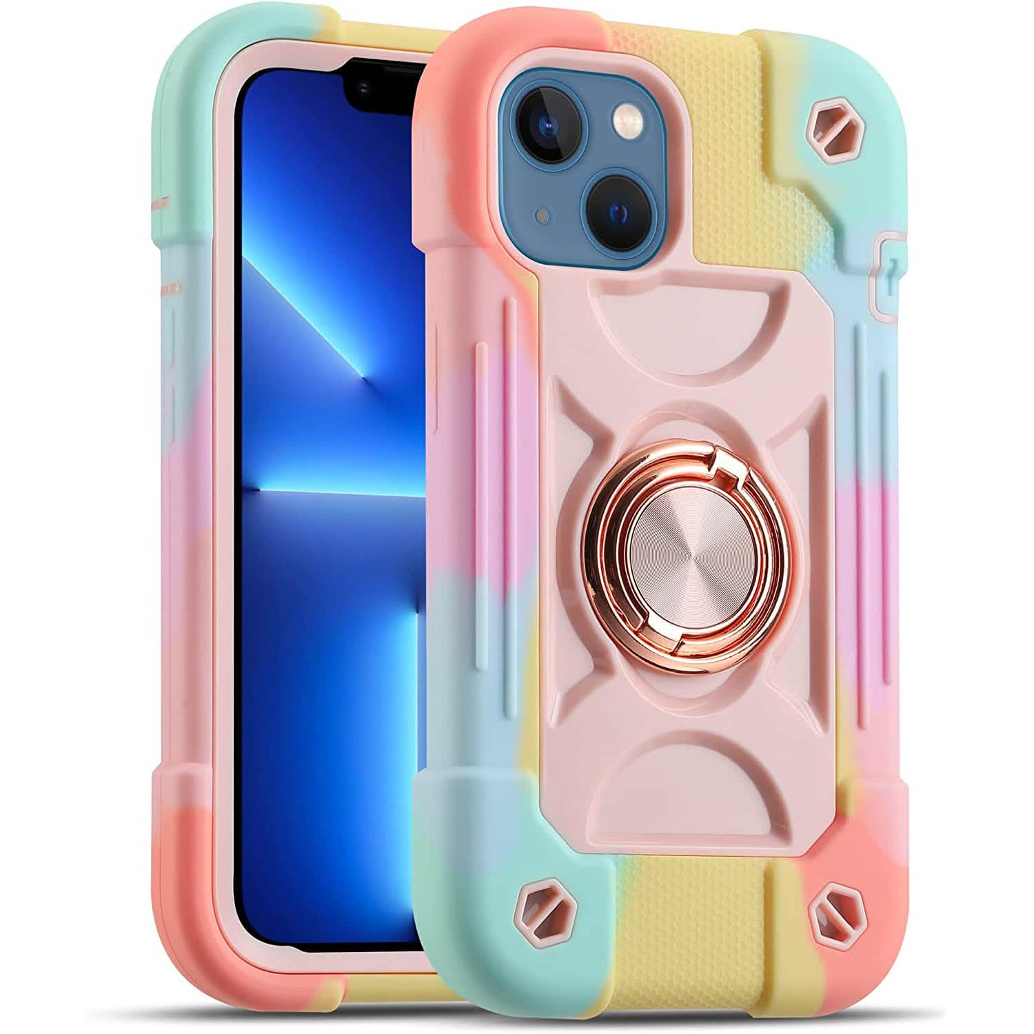 Compatible with iPhone 14 Case - Assorted Styles - iPhone 14 Pro / Rainbow Pink Compatible with iPhone 14 Case - Assorted Styles - iPhone 14 Pro / Rainbow Pink