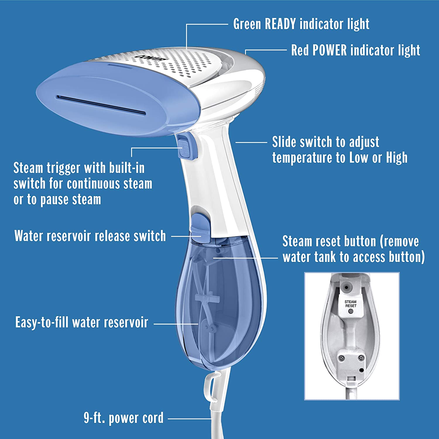 Conair Extreme Steam Hand Held Fabric Steamer with Dual Heat Household Appliances - DailySale