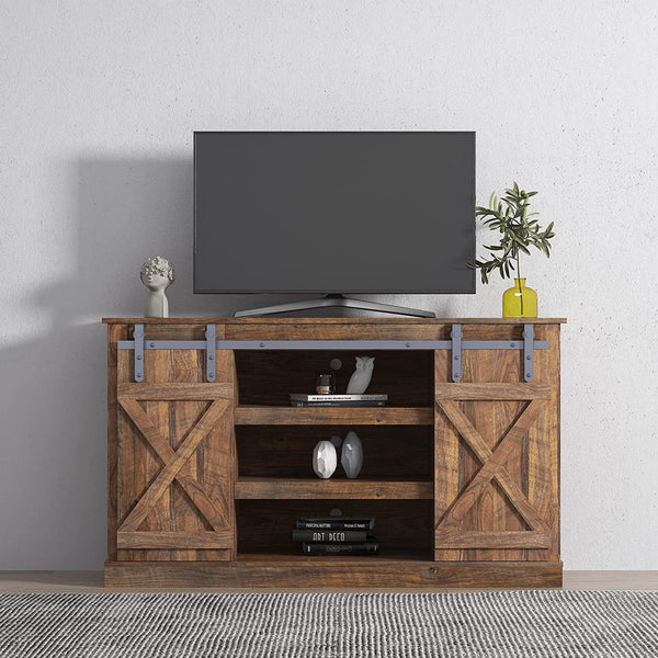 Console Table TV Cabinet with Locker Closet & Storage Espresso - DailySale