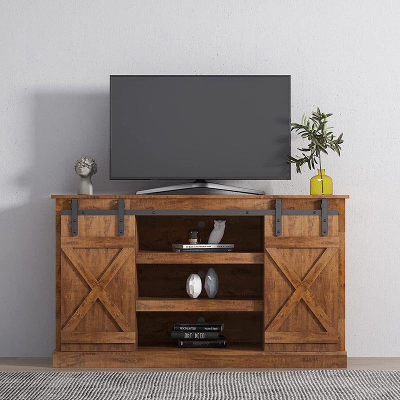 Console Table TV Cabinet with Locker Closet & Storage Walnut - DailySale