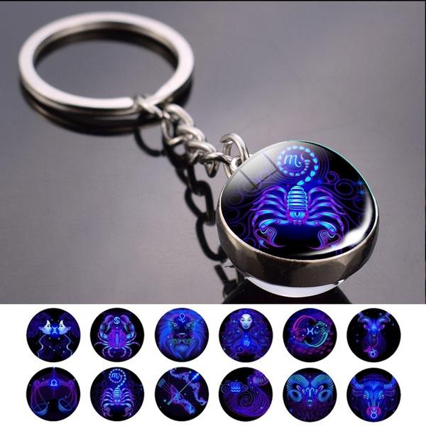 Constellation Double Side Cabochon Glass Ball Keychain Everything Else - DailySale