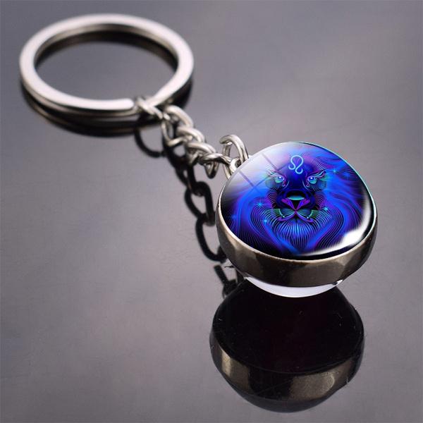 Constellation Double Side Cabochon Glass Ball Keychain Everything Else Leo - DailySale