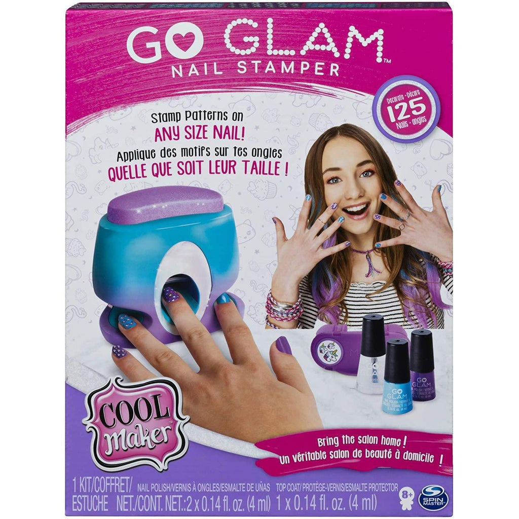 Cool Maker, GO GLAM Nail Stamper Salon for Manicures and Pedicures with 5  Patterns and Nail Dryer 
