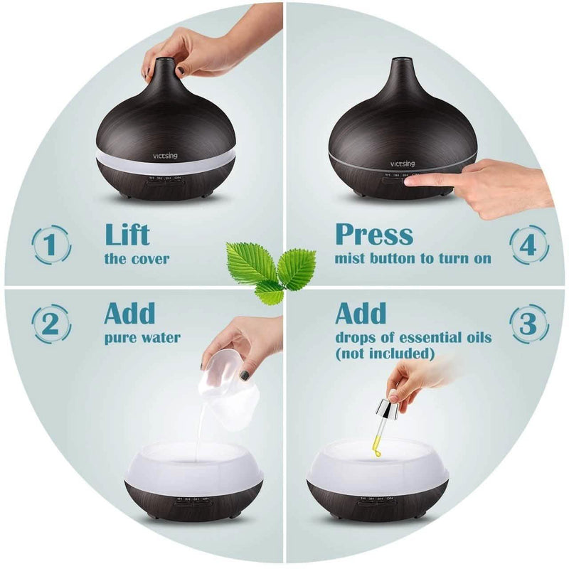 Cool Mist Humidifier Ultrasonic Aromatherapy Diffuser Wellness & Fitness - DailySale
