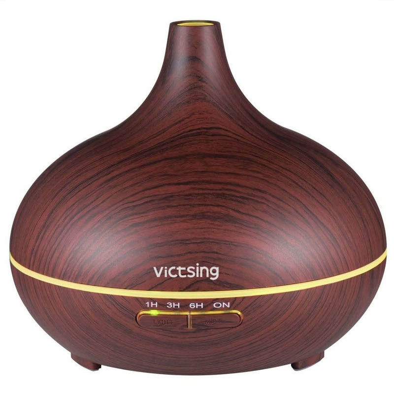 Cool Mist Humidifier Ultrasonic Aromatherapy Diffuser Wellness & Fitness Dark Brown - DailySale