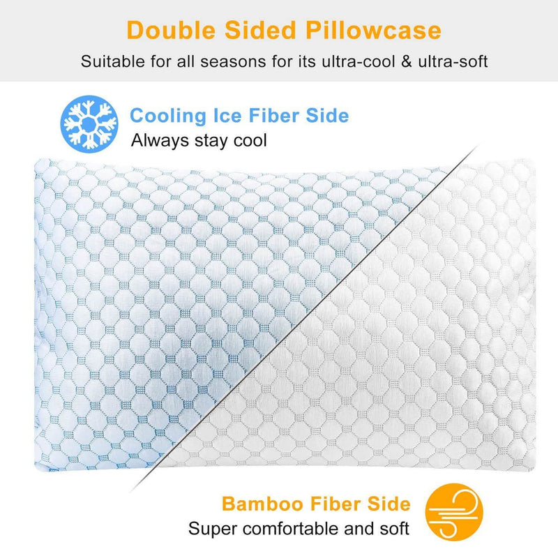 Cooling Memory Foam Pillow Ventilated with Cooling Gel Infused Memory Foam Bedding - DailySale
