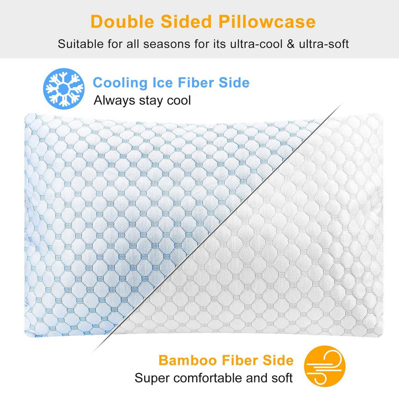 Cooling Memory Foam Pillow Ventilated with Cooling Gel Infused Memory Foam Bedding - DailySale