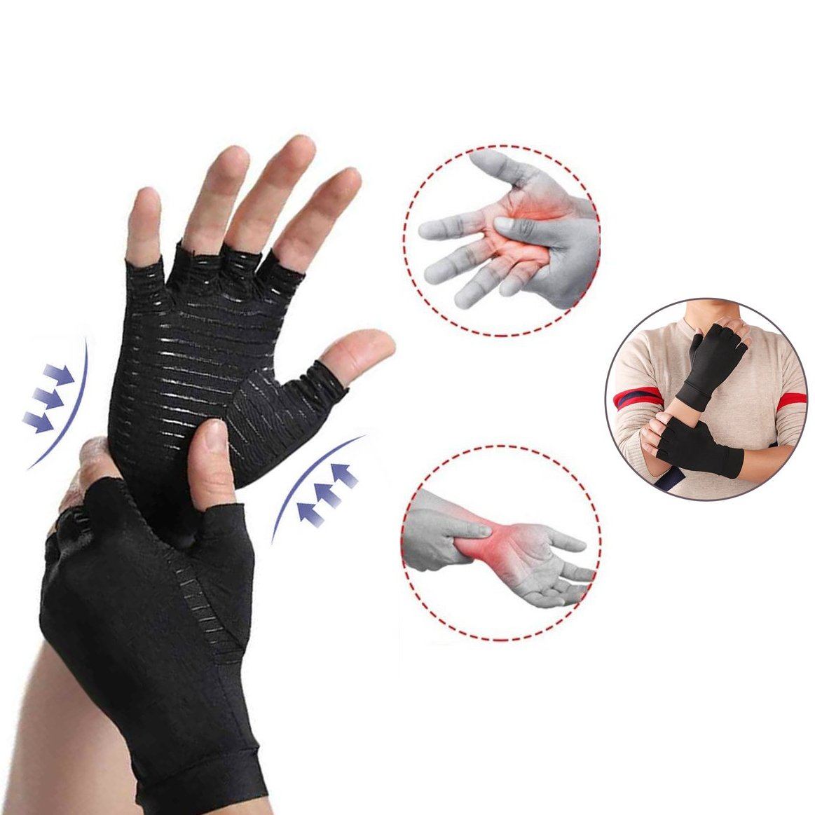 Copper Infused Therapeutic Compression Gloves For Men And Women Wellness & Fitness - DailySale