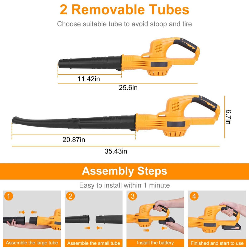 Cordless Leaf Blower Battery Powered Max 124MPH 300CFM with 2 Adjustable Speeds Garden & Patio - DailySale