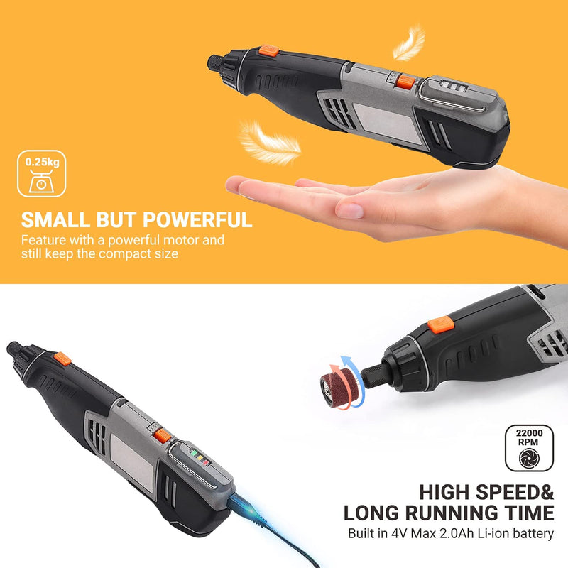 Cordless Rotary Tool 4V Power Portable Size with Versatile Accessories Home Improvement - DailySale
