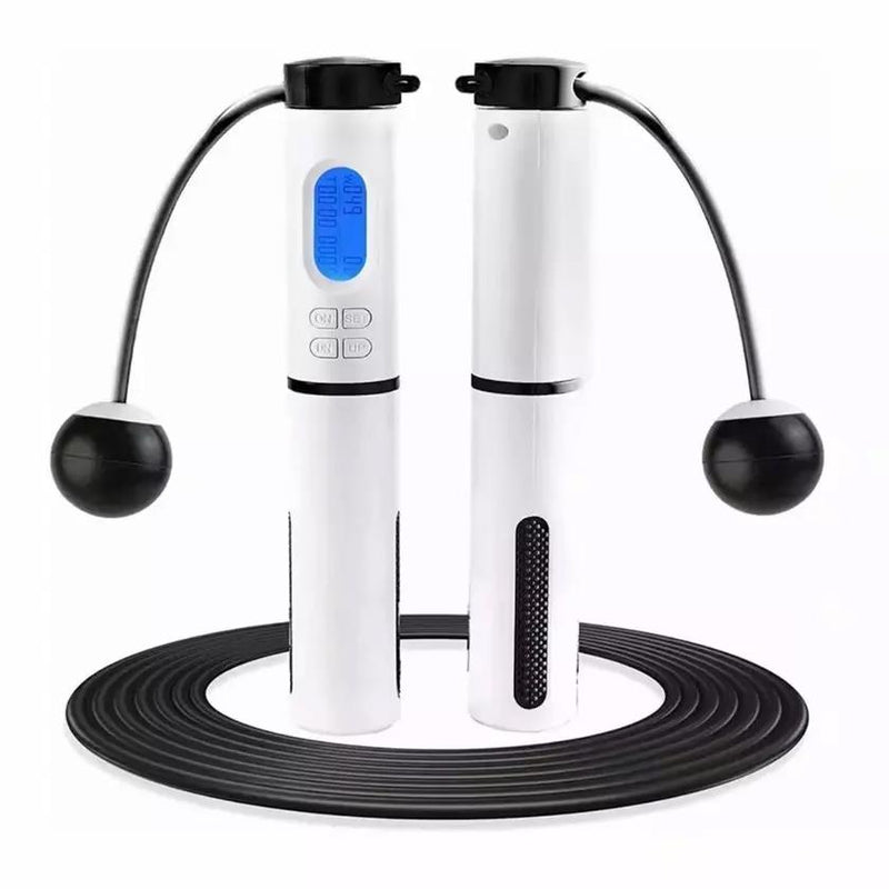 Cordless Weighted Jump Rope Digital Smart Skipping Jump Ropes with Counter Fitness Black - DailySale