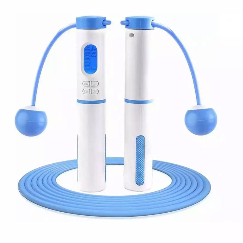 Cordless Weighted Jump Rope Digital Smart Skipping Jump Ropes with Counter Fitness Blue - DailySale