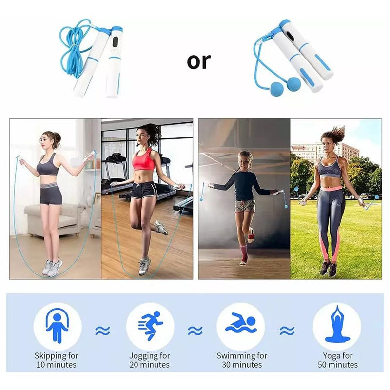 Cordless Weighted Jump Rope Digital Smart Skipping Jump Ropes with Counter Fitness - DailySale