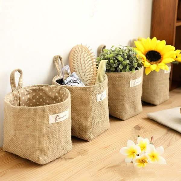 Cotton Linen Hanging Bag Home Gadget Storage Organizer Closet & Storage - DailySale