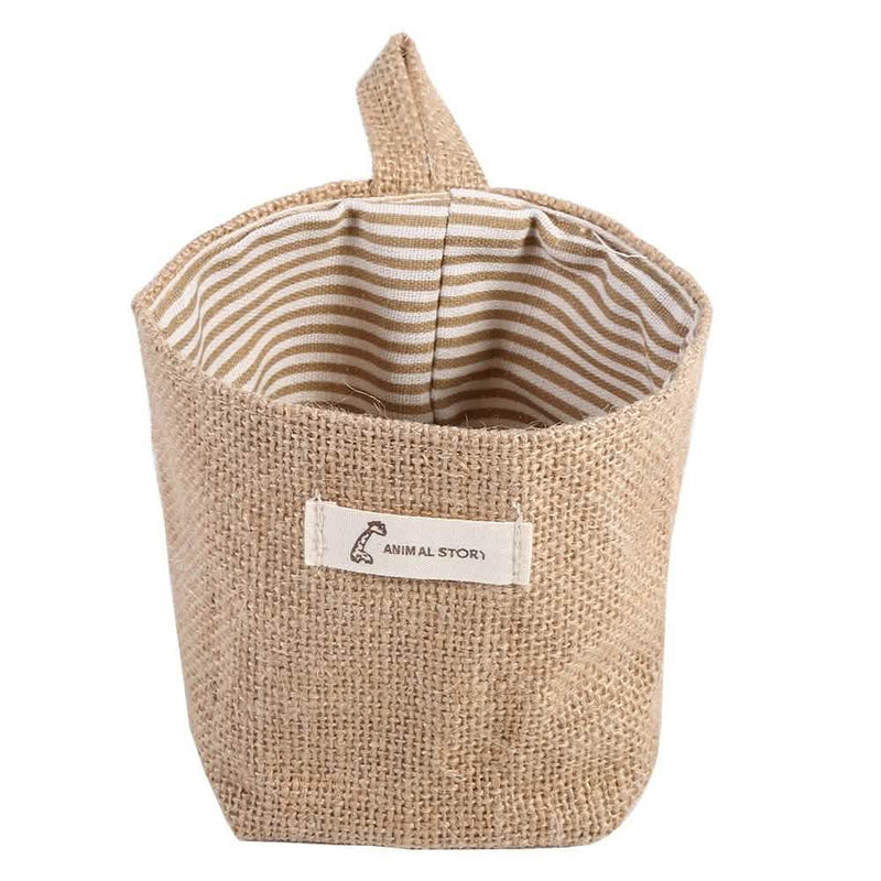Cotton Linen Hanging Bag Home Gadget Storage Organizer Closet & Storage Stripes Yellow - DailySale
