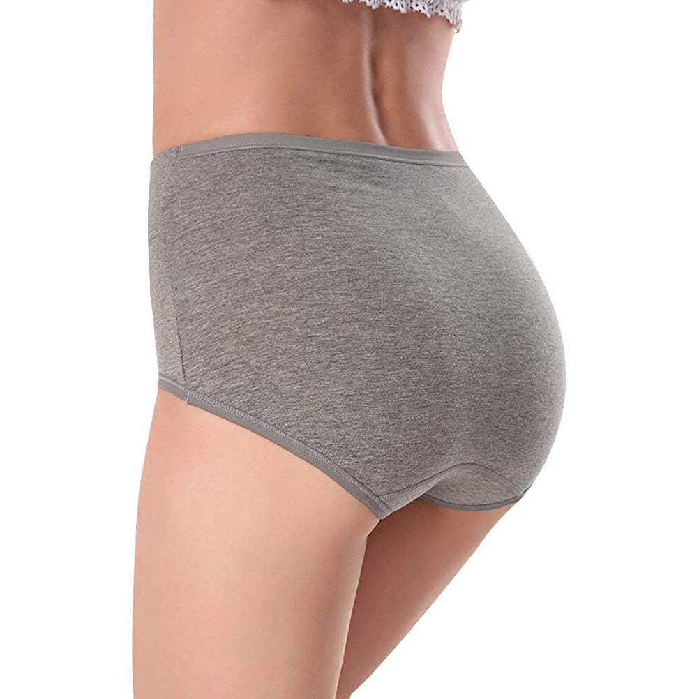 Women's Cotton Underwear, Women 5-Pack Cotton Underwear Soft Breathable  Full Coverage Briefs Ladies Panties