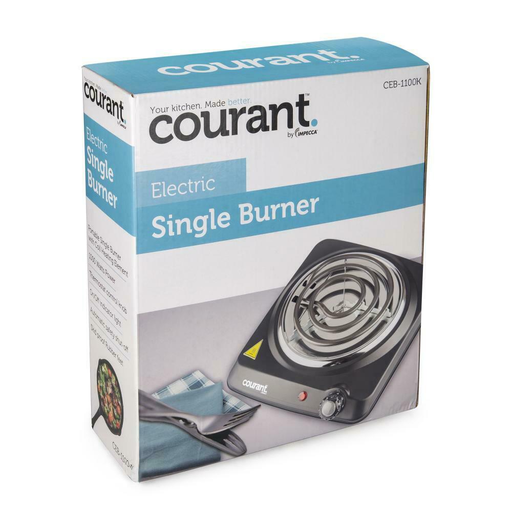 Courant 1000W Electric Single Burner Black