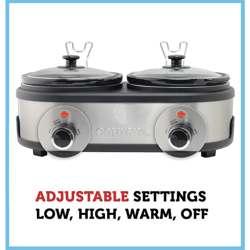 Courant 2.5 QT Double Slow Cooker - Stainless Steel Kitchen & Dining - DailySale