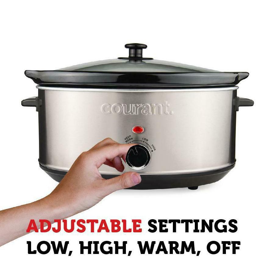 Courant 7.0 Quart Oval Stainless Steel Slow Cooker Kitchen & Dining - DailySale