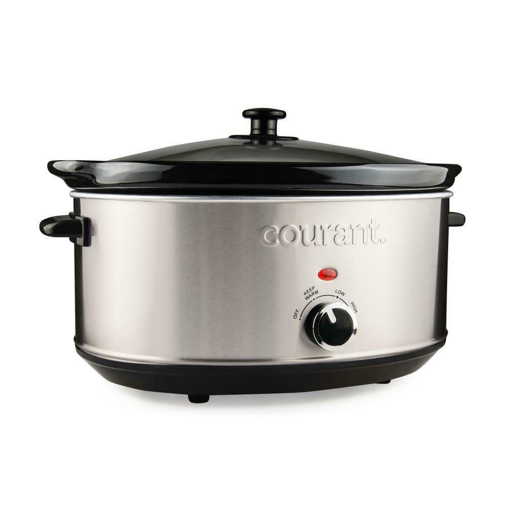 Courant 7.0 Quart Oval Stainless Steel Slow Cooker Kitchen & Dining - DailySale