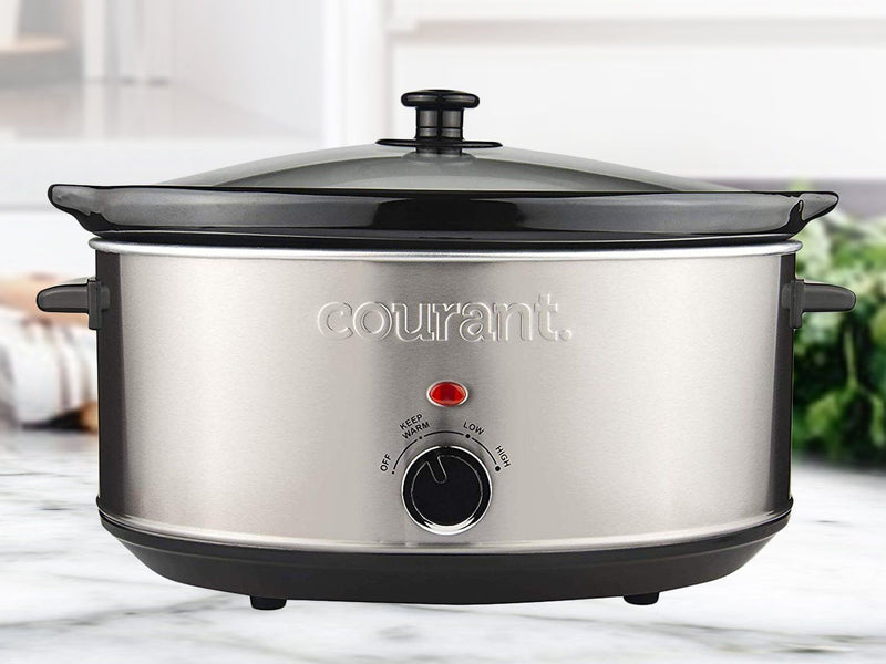 Courant 7.0 Quart Stainless Steel Oval Slow Cooker Kitchen Essentials - DailySale