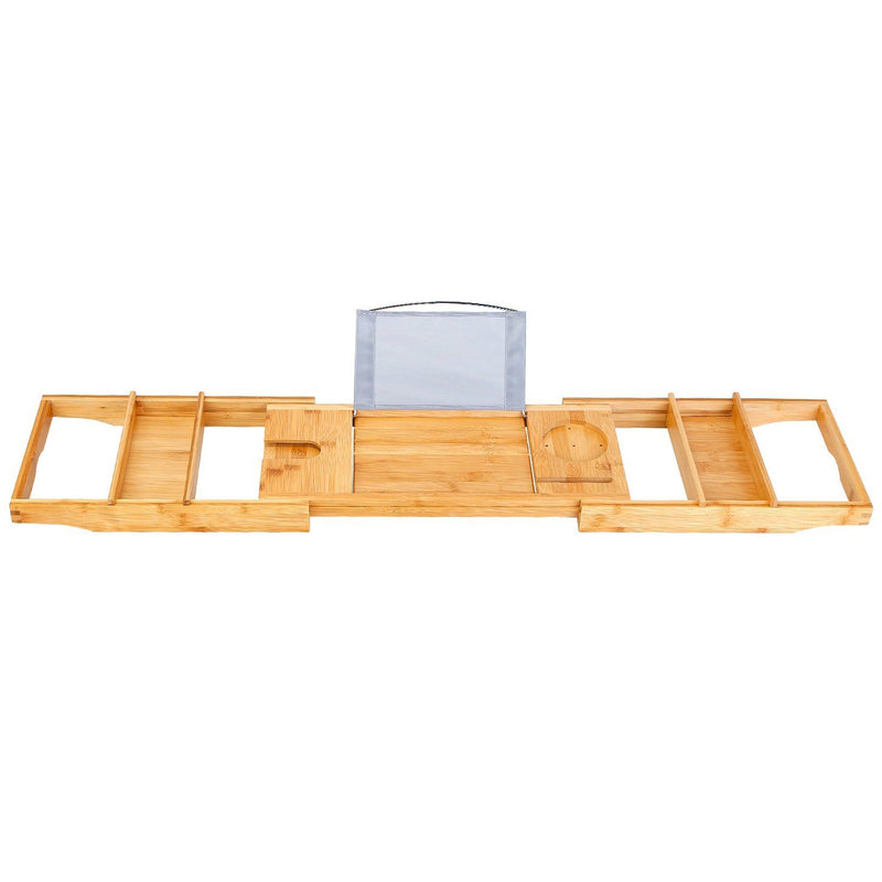Crafted Bamboo Bath Tray Table Extendable Reading Rack