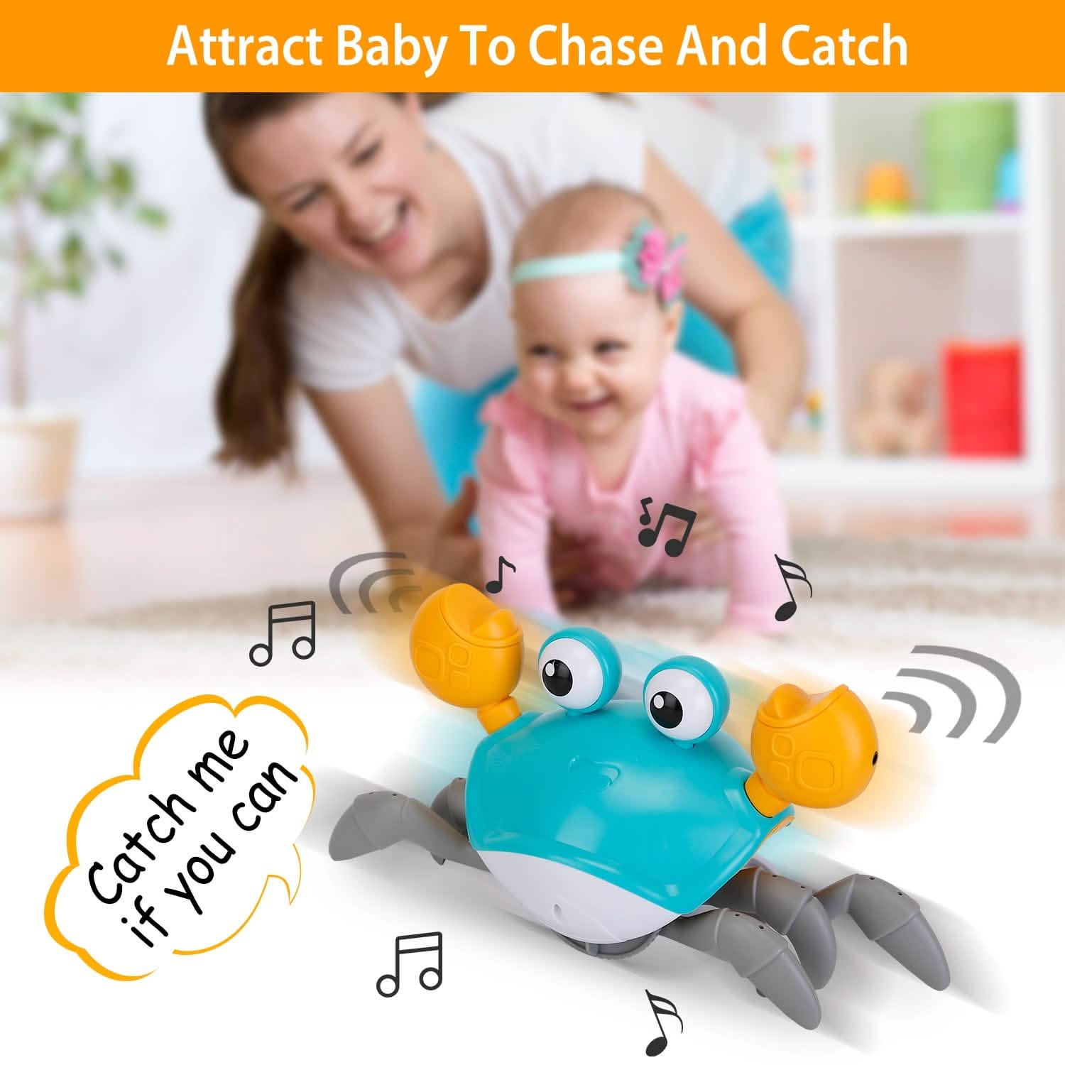 Crawling Crab Baby Toy with Music and LED Light Toys & Games - DailySale