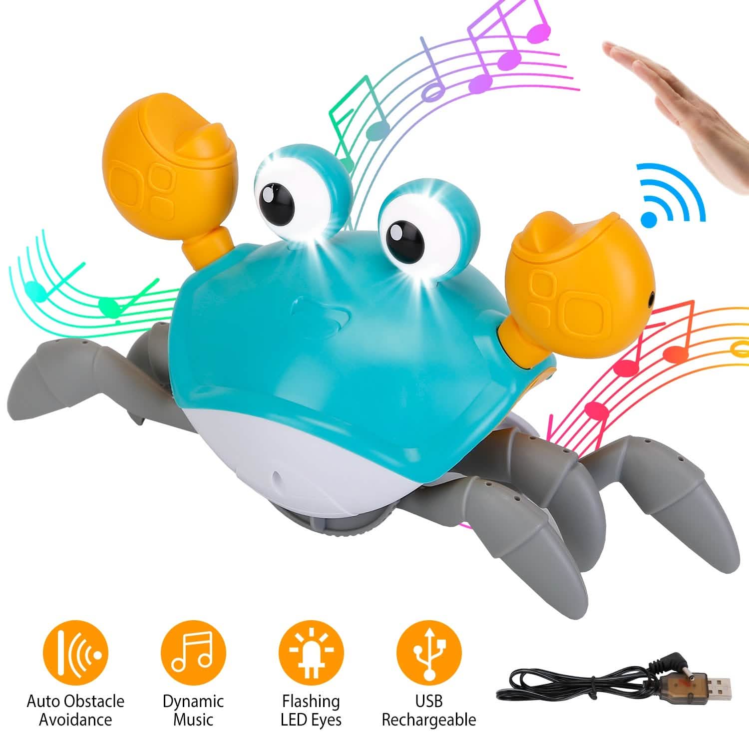 Crawling Crab Baby Toy with Music and LED Light Toys & Games - DailySale