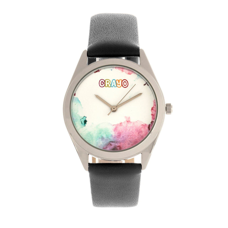 Crayo Graffiti Multicolor Dial Powder Leather Watch