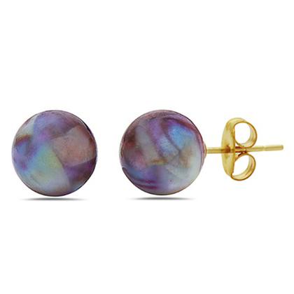 Created Abalone Stud Earrings in 10K Gold Earrings - DailySale