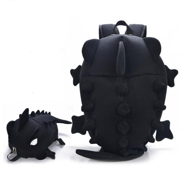 Creative Chameleon Cartoon Backpack Bags & Travel Black - DailySale