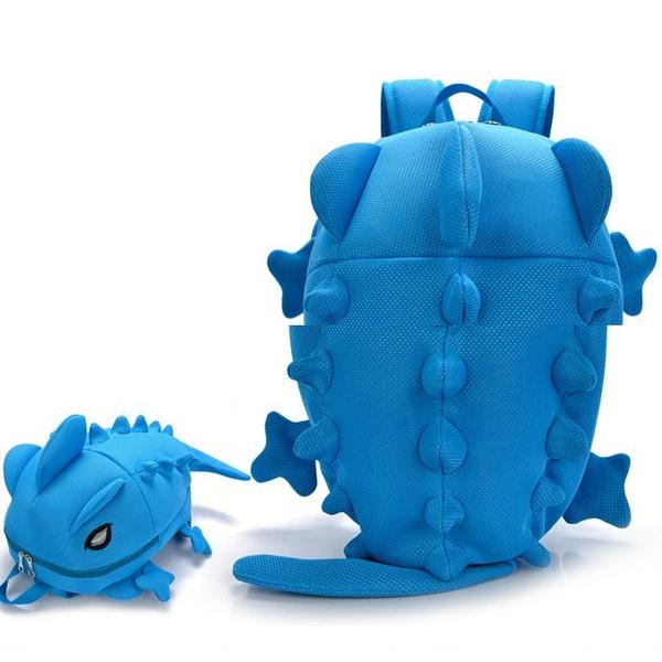 Creative Chameleon Cartoon Backpack Bags & Travel Blue - DailySale