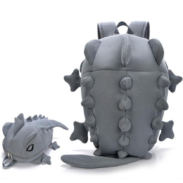 Creative Chameleon Cartoon Backpack Bags & Travel Gray - DailySale