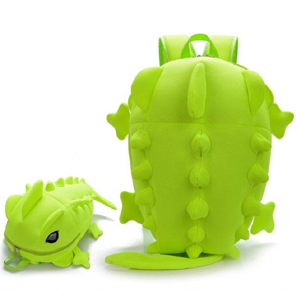 Creative Chameleon Cartoon Backpack Bags & Travel Green - DailySale