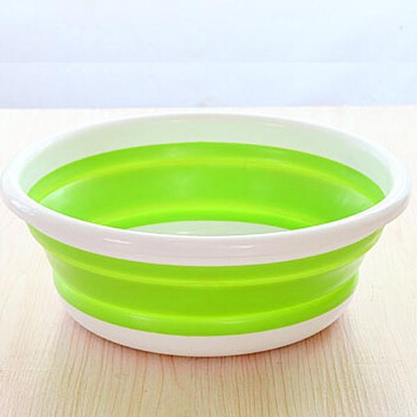 Creative Collapsible Water Basin Portable Travel Basin Washing Tool Fashion Hobbies Bath Green - DailySale