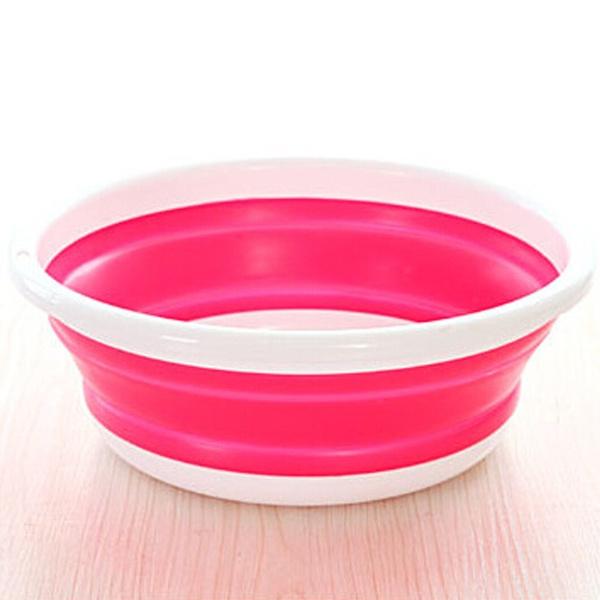 Creative Collapsible Water Basin Portable Travel Basin Washing Tool Fashion Hobbies Bath Hot Pink - DailySale