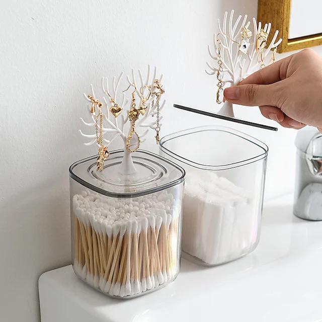 Creative Lovely Home Swab Box Acrylic With Cover Closet & Storage - DailySale